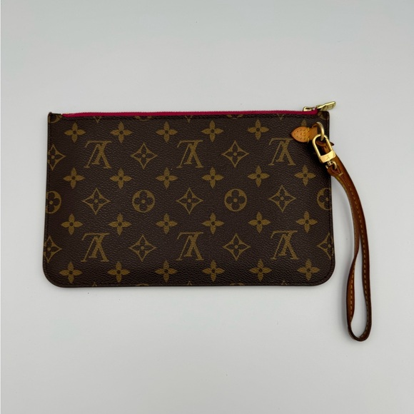 100% Authentic Louis Vuitton Monogram Neverfull MM GM Pochette Pivoine - Picture 1 of 7